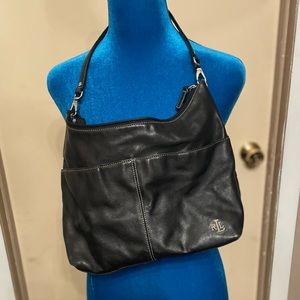 Lauren Ralph Lauren black shoulder purse 15x12 depth 7 inches approximately